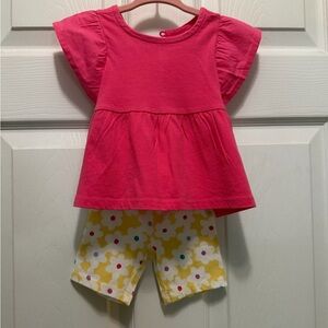 Tucker + Tate Bright Pink Top and Floral Pants